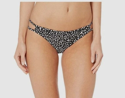 Volcom Women's Black Polka Dot Print Hipster Bikini Bottom Swimwear Size L - Image 1 of 3