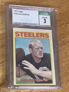 1972 Topps #150 HOF Terry Bradshaw 2nd Year Card CSG 3 Steelers Vintage Football - Picture 1 of 5