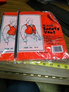 2 BLAZE Lightweight Orange Neon Safety Vest Hunting Road Work Roadside Events - Picture 1 of 2