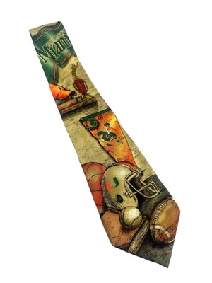 Corbata ejecutiva de seda para hombre University of Miami Hurricanes ex alumnos 57”x3,75” Foto 1 de 4
