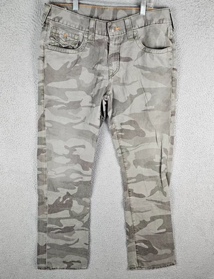 True Religion Ricky Seat Jeans Men 34 Camouflage Mid-Rise Straight Leg MNU859Y33 - Image 1 of 4