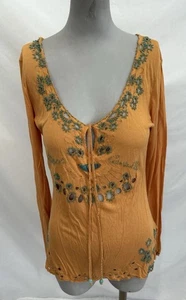 ROBERTO CAVALLI CLASE JERSEY TOP TÚNICA BLUSA con MANGAS LARGAS-AMARILLO-TALLA 10-USADO - Imagen 1 de 14