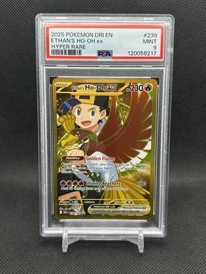 2025 POKEMON DRI EN-DESTINED RIVALS HYPER RARE #239 ETHAN'S HO-OH EX PSA 9 - Image 1 of 2
