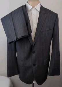 Hugo Boss The James3/Sharp5 Stretch Mens Striped 2-Piece Suit Size 40R- W34 X 29 - Picture 1 of 20