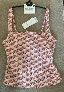 UVP 27,50 £ M&S 18 Magic Shaping Tankini Oberteil BH mit eckigem Ausschnitt rot Secret Slimming - Bild 1 von 8