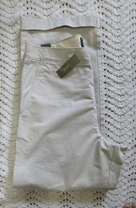 Pantalones de Colección J Crew Para Hombre Talla 31 (32×29) Remero Crema Chino Ajuste Gigante Puños Nuevos con Etiquetas - Imagen 1 de 23
