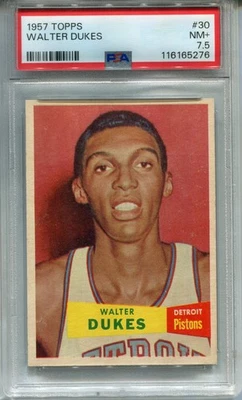 1957 Topps #30 Walter Dukes PSA 7.5 NM+ Detroit Pistons - Image 1 of 2