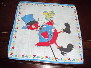 Pañuelo de algodón vintage "Dapper Duck" años 40 - Imagen 1 de 1