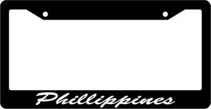 Black License Plate Frame CURSIVE Philippines Auto Accessory Novelty 2529 - Picture 1 of 1