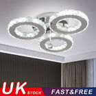 3-Rings Crystal LED Ceiling Light Modern Chandelier Dining Living Room Lamp UK
