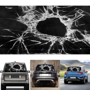 130x70cm 3D Truck Rear Window Vinyl Sticker Decal Decoration Bullet Hole - Picture 1 of 4