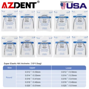 AZDENT arcos de ortodoncia niti super elástico forma circular dental natural EE. UU. - Imagen 1 de 19