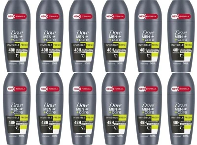 Dove Men Invisible Fresh Deodorant Roll On 48 H 50 ml Travel Size Bulk Pack 12 - Image 1 of 2