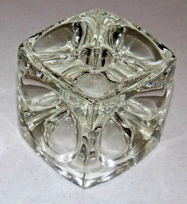 HERMOSA VELA MODERNA DE MEDIADOS DE SIGLO CRISTAL cubo cuadrado sangrado brillante transparente NI Foto 1 de 4