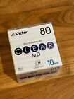10-Pack Victor  80 min Clear MD Recordable Minidisc. New Sealed