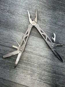 12 In 1 Multi Tool Hiking Camping Outdoors 4” Pliers Knife Serrated Screwdriver - Picture 1 of 24