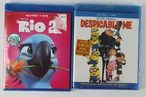 LOT OF 2 BLU RAY + DVD DESPICABLE ME & RIO 2 *BUY 2 GET 2* - Picture 1 of 2