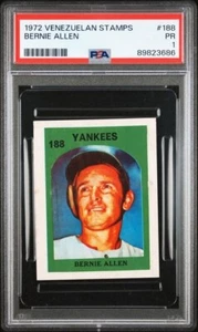 VENEZUELA PSA 1 PR BERNIE ALLEN 1972 VENEZUELA STAMP #188 GRADED *TPHLC-644-PTR - Bild 1 von 2