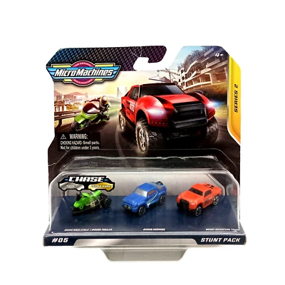 Hasbro Micro Machines Series 2 Stunt Pack #05 Motorcycle Hognose Adventure Truck - Image 1 of 4