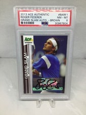 2013 Ace Grand Slam Auto Brown 4/10 #BARF1 Roger Federer PSA 8 (Top Pop, Pop 1)