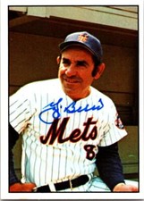 Yogi Berra autographed baseball card (New York Mets) 1975 SSPC #19