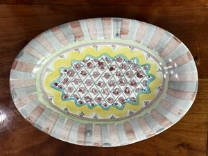 Plato de jabón/baratija ovalado MacKenzie-Childs de colección Rose Cottage hecho a mano en Aurora, Nueva York - Imagen 1 de 6