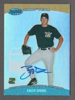 ZACH DUKE 2004 Bowman's Best FY AU RC #BB-ZD Pirates Rookie On-Card Auto - Image 1 of 2