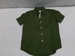 H861 GAP KIDS SS Poplin Shirt Olive Green Boys Size Small (6-7) - Picture 1 of 6