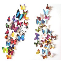 24PCS 3D Butterfly Art Decal Wall Stickers/Magnetic Home Room Decor Decorations