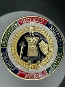 The Whole Armor of God Ephesians 6:11-18 Police Challenge Coin Salvation Sword - Picture 1 of 6