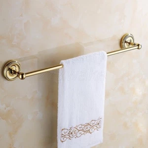 Gold Color Brass Single Towel Bar Towel Rack Bathroom Wall Mounted Towel Holder - Picture 1 of 8