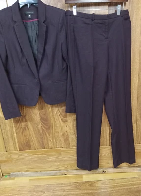 Traje pantalón Worthington para mujer 2 piezas púrpura oscuro calce moderno 4 pantalones/chaqueta mediana Foto 1 de 4
