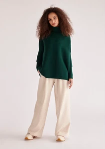 PAISIE ROLLNECK OVERSIZED RIBBED SWEATER JUMPER GREEN L/XL BNWT LIKE PLUMO JACK - Picture 1 of 3