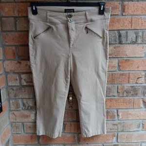 Pantalones capri para mujer ONE5ONE Miracle AB-Shaper bolsillos con cremallera beige talla 14 - Imagen 1 de 8