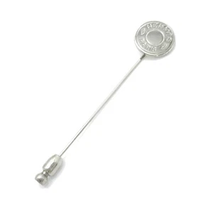 Authentic HERMES BIJOUTERIE FANTAISIE Brooch Silver Tone Metallic #S403061 - Picture 1 of 6