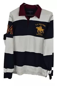 US Polo Assn Mens Rugby Polo Shirt Long Sleeve Smart Casual Size S - Picture 1 of 6
