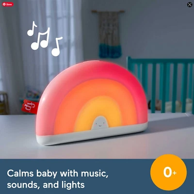 Máquina de música Fisher Price Soothe & Glow Rainbow para niños con luz de sonido de siesta Foto 1 de 4
