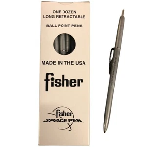R80SL Fisher RT Space Pen, Silver Ink, Bold Point, Box of 12 - Picture 1 of 3