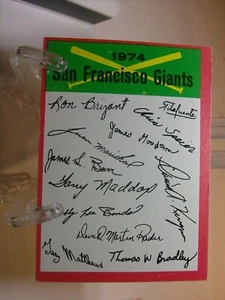 1974 Topps Team Checklists One Asterisk (*) San Francisco Giants (88222) - Imagen 1 de 2
