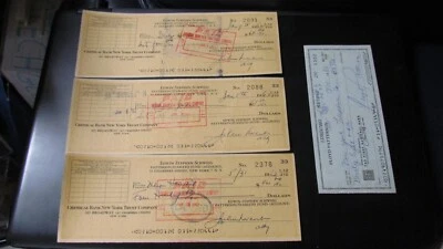 Floyd Patterson Autograph Hand Signed Check with 3 Training Camp Checks (4) - Image 1 of 4