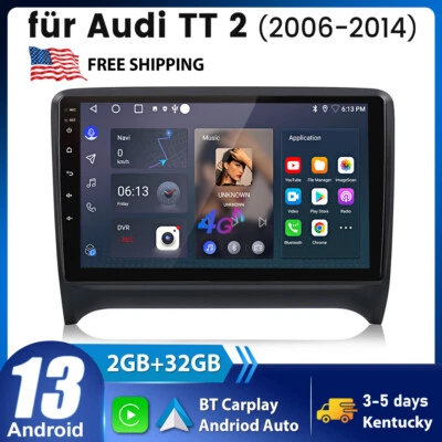 Android 13 Apple Carplay For Audi TT MK2 2008-2014 Car Radio GPS Navi Stereo SWC - Image 1 of 4