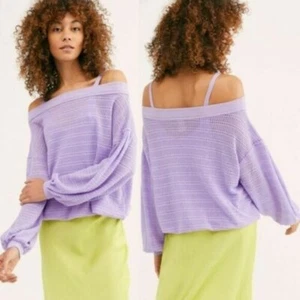 Womens New Free People L cold shoulder layered look blouse top - Picture 1 of 9