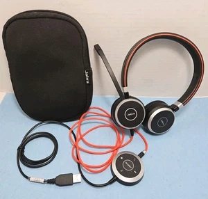 Jabra Evolve 40 Wired Stereo USB Headset HSC017 with Controller ENC010 - TESTED - Afbeelding 1 van 6