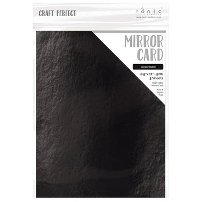 Tonic Studios Mirror Glossy Cardstock 8.5"X11" 5/Pkg Glossy Black - Image 1 of 4
