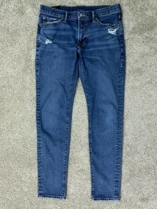 Abercrombie Fitch Jeans Men's 31x30 True 32x29 Blue Felix Super Slim Stretch - Picture 1 of 13