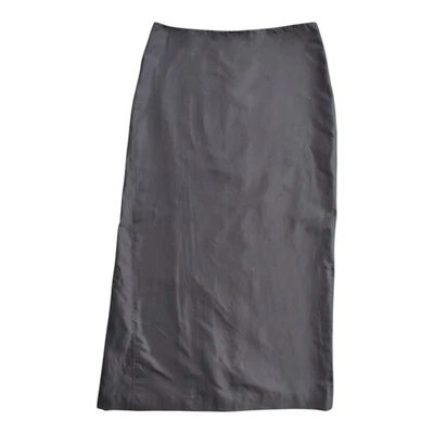 JIL SANDER Skirt Maxi Black Taffeta Lined Zip 100% Silk Size 44 - Image 1 of 4