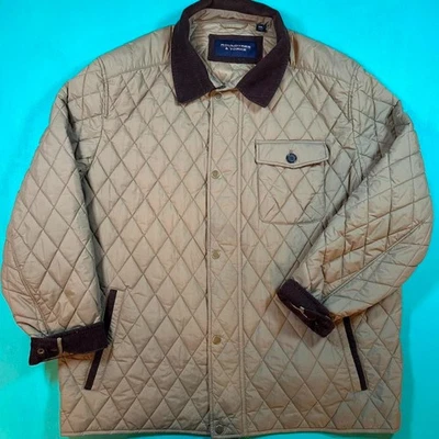 Vintage 90s corduroy collar quilted jacket 1990s button up vintage jacket - Image 1 of 4