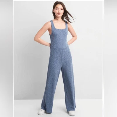 Mono GAP tejido acanalado pierna ancha - azul - talla mediana Foto 1 de 4