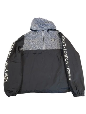 Stussy Jacket Men's Size X-Large Black Grey Windbreaker Hood 1/4 Zip Streetwear - Image 1 of 4