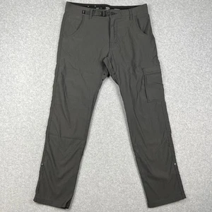Prana Stretch Zion II Slim Fit Hose Wander Gürtel Roll Snap Up 32x30 Herren Grau - Bild 1 von 10